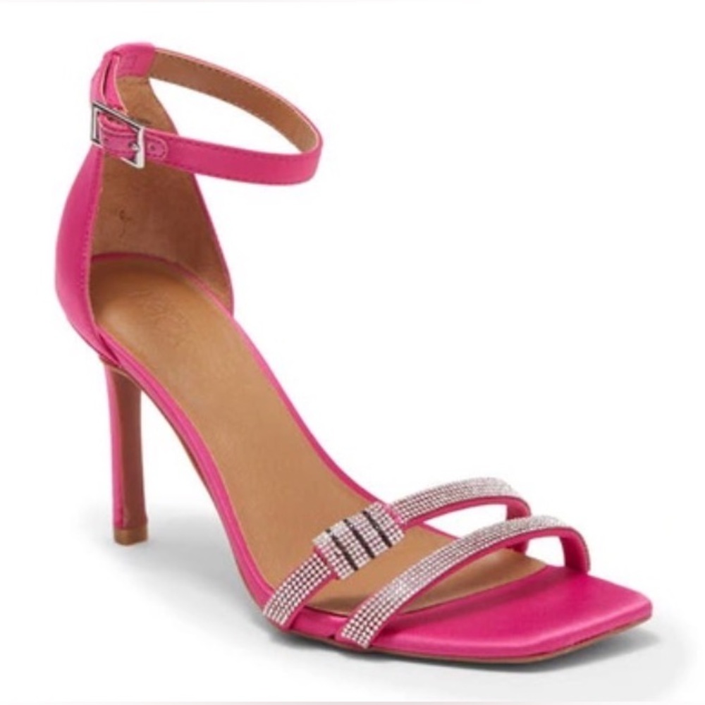 Nordstrom pink satin embellished stiletto sandal